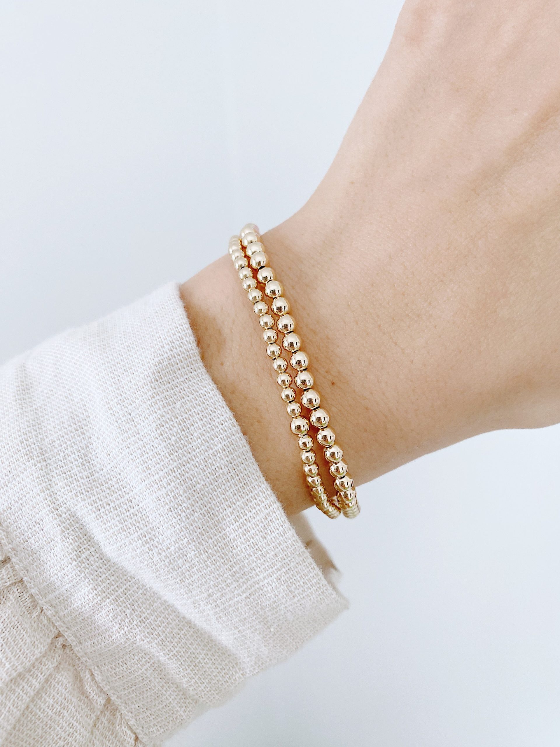 Gold beaded bracelets